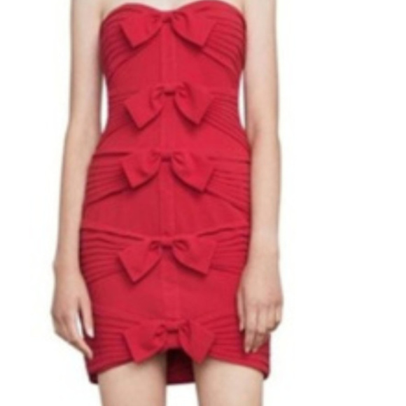 BCBGMaxAzria Dresses & Skirts - BCBG Max Azria red dress with bows  10